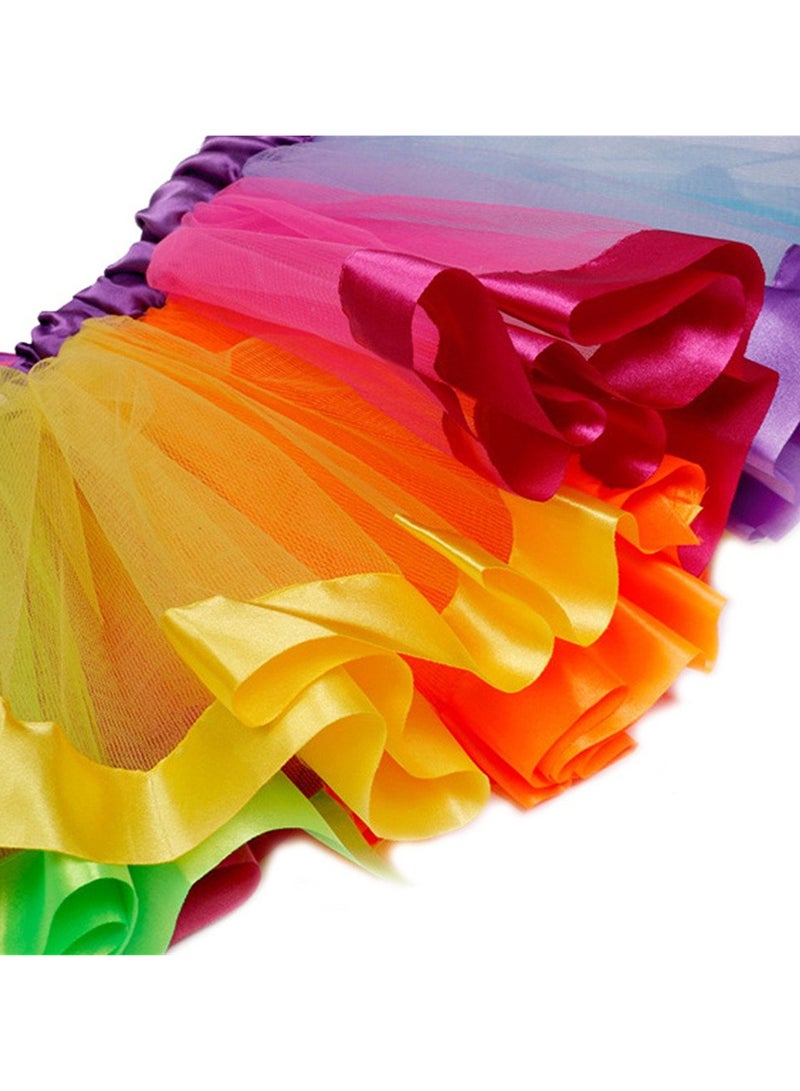 Girls Layered Rainbow Tutu Skirt with Unicorn Horn Headband Outfits for Birthday Party Dress Up,L  - Image 5