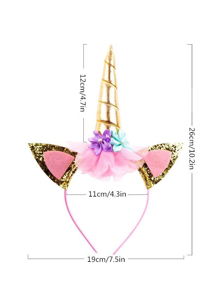 Girls Layered Rainbow Tutu Skirt with Unicorn Horn Headband Outfits for Birthday Party Dress Up,L  - Image 3