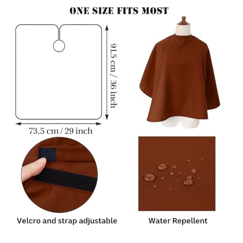 MAKSTILE Short Hair Cutting Cape for Women & Men | Salon & Home Use Hair Dye, Styling, Makeup Apron | Lightweight Barber Cape for Haircut, Shampoo & Beauty Artists - Size: 36 x 29 Inches (Black) - Image 5