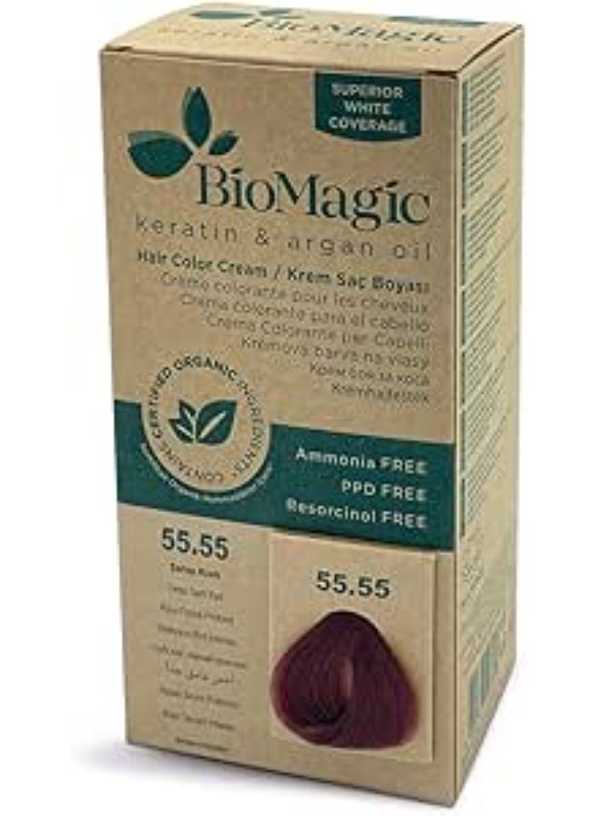 Biomagic Hair Color, 60 Ml - 55/55 Deep Dark Red - Image 1