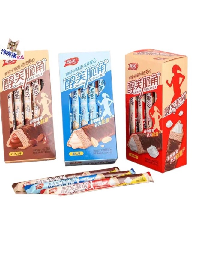 Internet Red Mool Crisp Corner Triangle Crisp Sandwich Chocolate Milk Oat Crisp Chocolate Bar Long Strip Coating None-Specifications:22g Nut Flavor Mellow Crispy Corners, 3 Boxes Of ** Mellow Crispy Corners (60 Pieces)-Color:Default Items