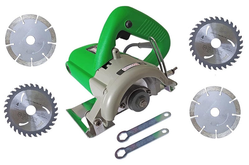 DUMDAAR 1400W CM4SB 110mm Marble Cutter Tile cutting Machine With 2pc marble 2pc TCT blade - Image 1