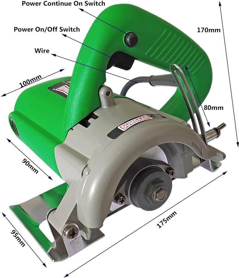 DUMDAAR 1400W CM4SB 110mm Marble Cutter Tile cutting Machine With 2pc marble 2pc TCT blade - Image 4