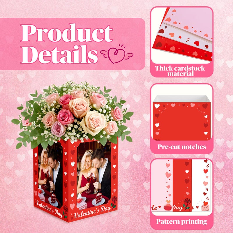 Iceyyyy 12 Pcs Valentine's Photo Centerpieces Box, 6 x 4 Inch Table Picture Centerpieces Display Box, Reusable Valentine's Day Picture Cube Frame for Home Wedding Birthday Anniversary Decor - Image 4