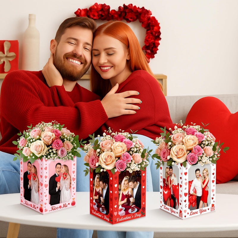 Iceyyyy 12 Pcs Valentine's Photo Centerpieces Box, 6 x 4 Inch Table Picture Centerpieces Display Box, Reusable Valentine's Day Picture Cube Frame for Home Wedding Birthday Anniversary Decor - Image 5