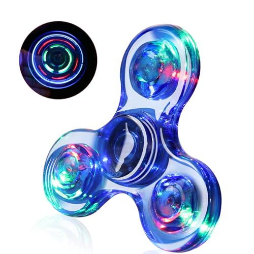 SCIONE LED Fidget Spinners Light Up Sensory Fidgets Toys for Kids Glow in The Dark Toy for Kid 4812 ADHD Anxiety Stress Relief Toys for Adults School Classroom Exchange Gifts for Kids - Image 1