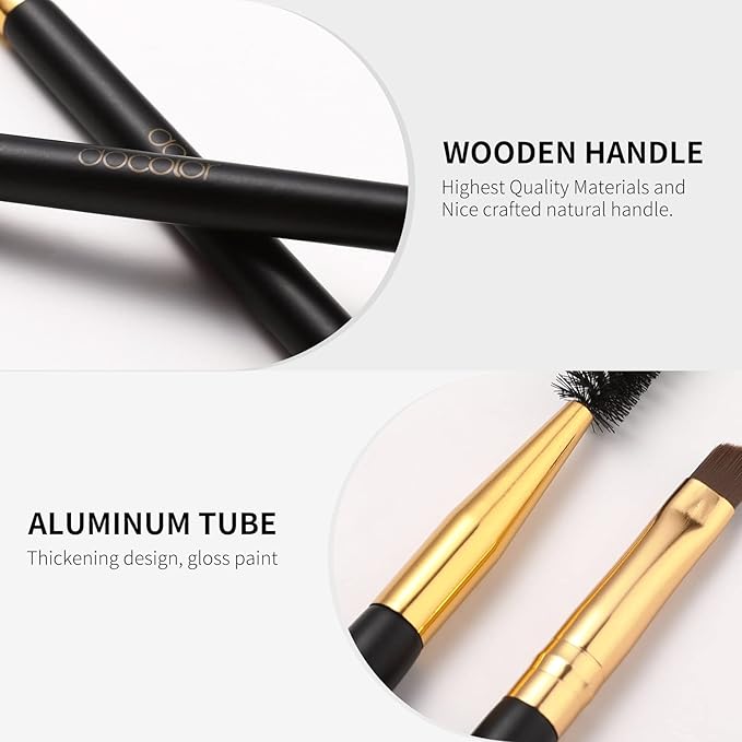 Docolor Eyebrow Brush Duo Eyebrow Spoolie 1Pc Professional Angled Eye Brow Brush Perfect for Lining and Shaping Brows Spoolie for Brows or Lashes White - Image 4