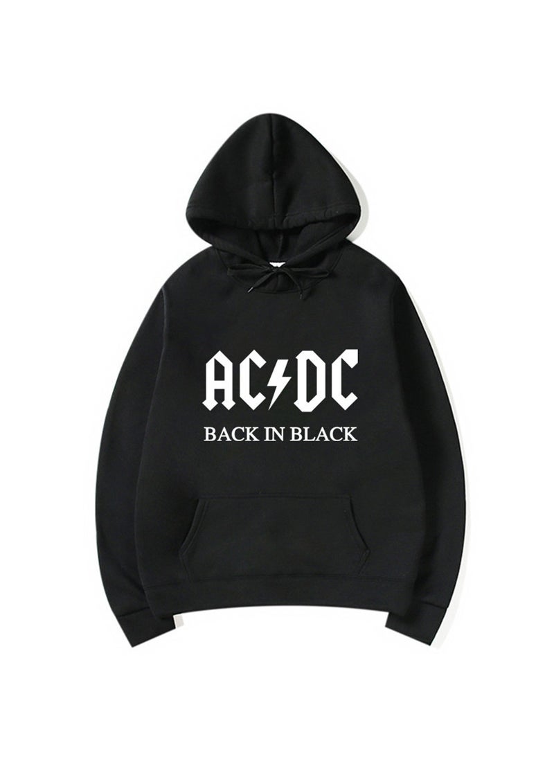 Generic - Spring Autumn AC/DC Print Hoodie Casual Slim Mens Sweatshirt Navy blue - Image 1