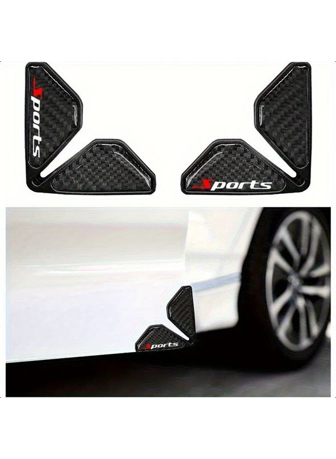 Real Carbon Fiber ABS Car Door Corner Protectors Self Adhesive Anti Collision Edge Guards Black Sport - Image 1