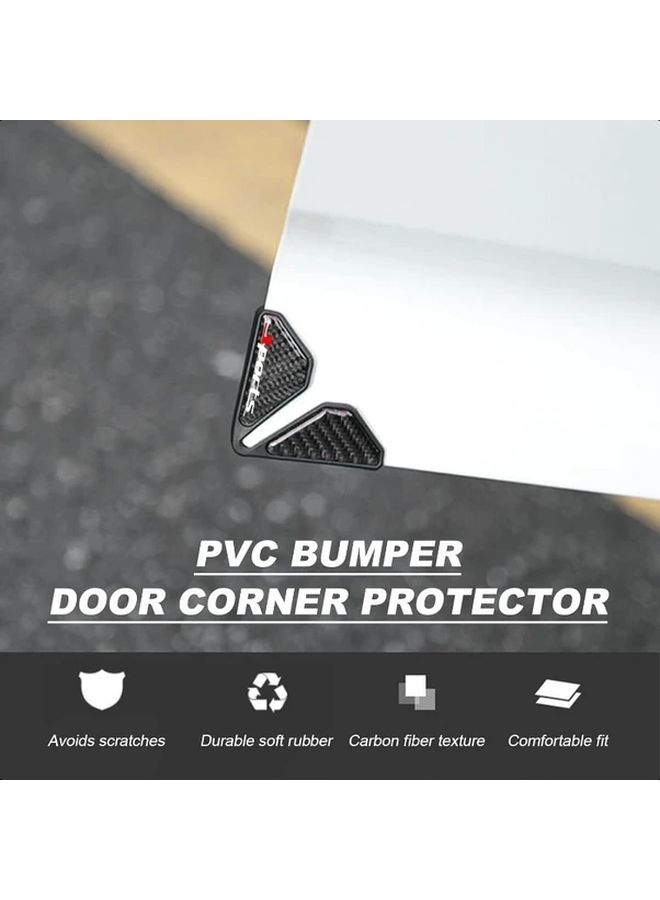 Real Carbon Fiber ABS Car Door Corner Protectors Self Adhesive Anti Collision Edge Guards Black Sport - Image 3