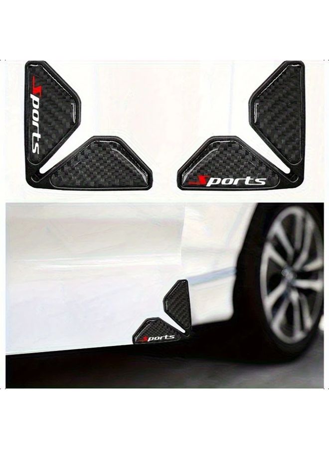 Real Carbon Fiber ABS Car Door Corner Protectors Self Adhesive Anti Collision Edge Guards Black Sport - Image 5