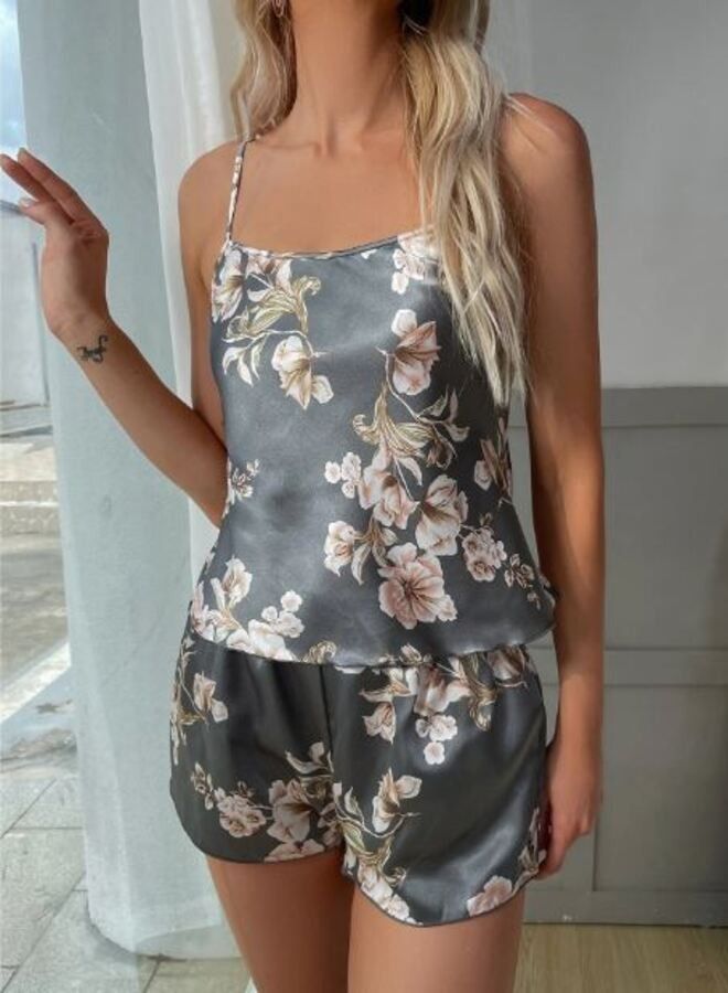 Shein Floral Print Satin PJ Set  - Image 5