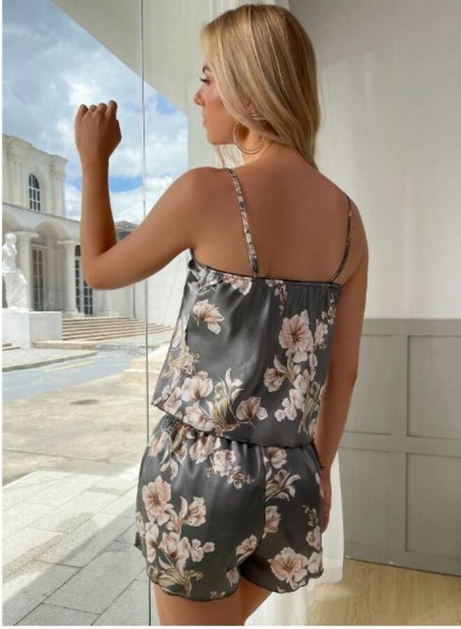 Shein Floral Print Satin PJ Set  - Image 2