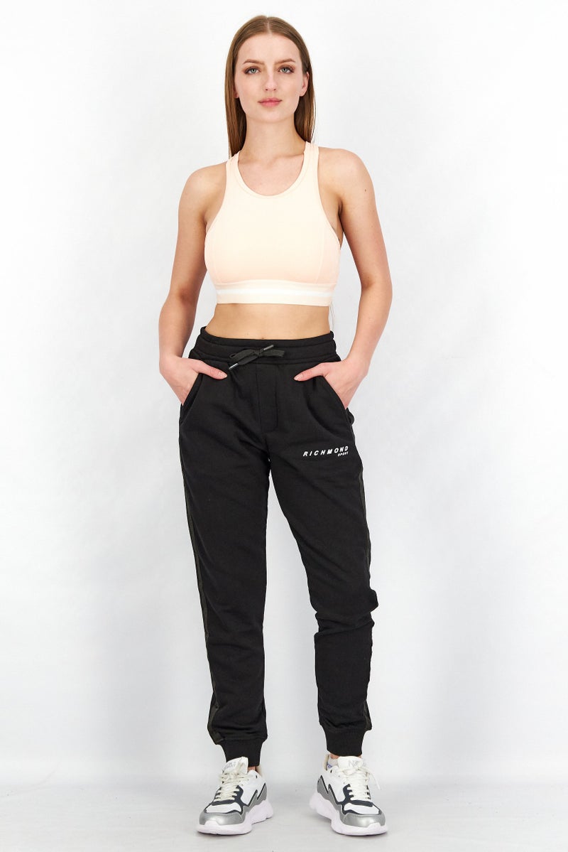 JOHN RICHMOND Women Sportswear Fit Training Fleece Jogger Pants, Black - Image 3
