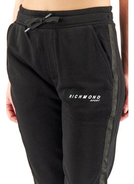 JOHN RICHMOND Women Sportswear Fit Training Fleece Jogger Pants, Black  - Image 4