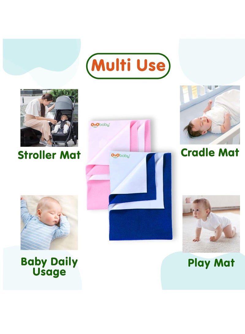 OYO BABY Toddler Baby Bed Sheet with Water
  Resistant and Easily Washable Dry Sheet, Extra Absorbent Washable Dry Sheet |
  Soft and Fleece Baby Bed Sheet for Toddler Kids, Large Size 140 X 100cm, Pink - Image 5