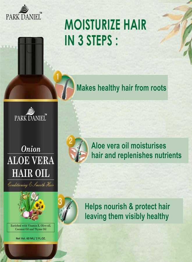 Park Daniel Premium Onion Aloe Vera Oil Enriched with Vitamin E- For Conditioning and Smooth Hair, Yellow, 60 ml - Image 3