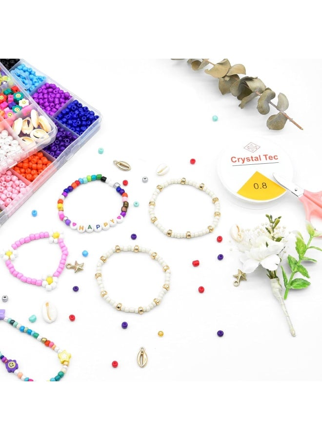 18800pcs 3mm Glass Seed Beads 24 Colors Small Beads Kit Bracelet Beads for DIY Bracelets Necklace Jewelry Making Supplies Top Best Christmas Birthday Gifts(3mm) - Image 3