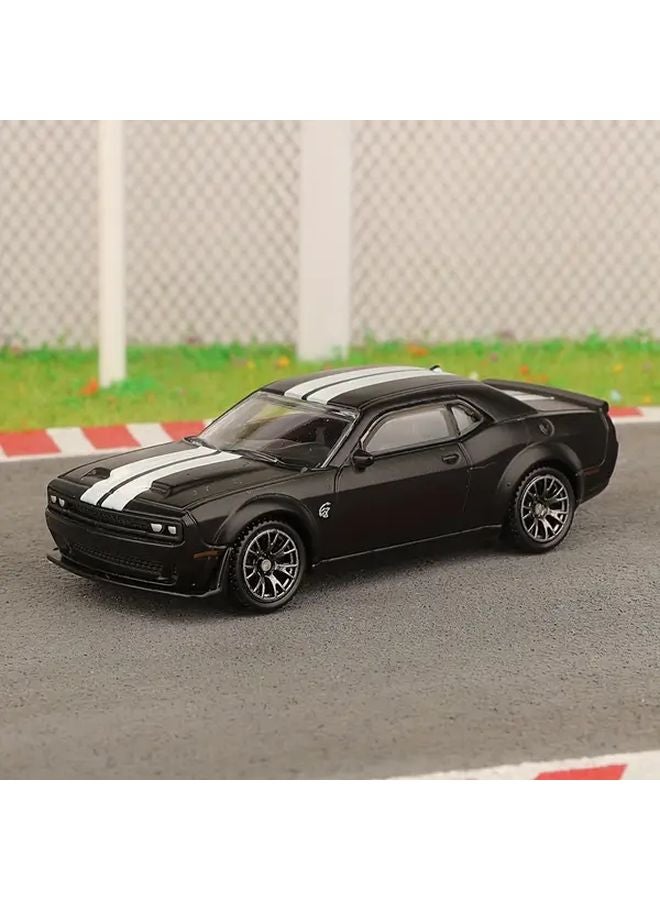 Black 1 64 Scale Dodge Challenger Alloy Car Model Manual Operation Gift - Image 1