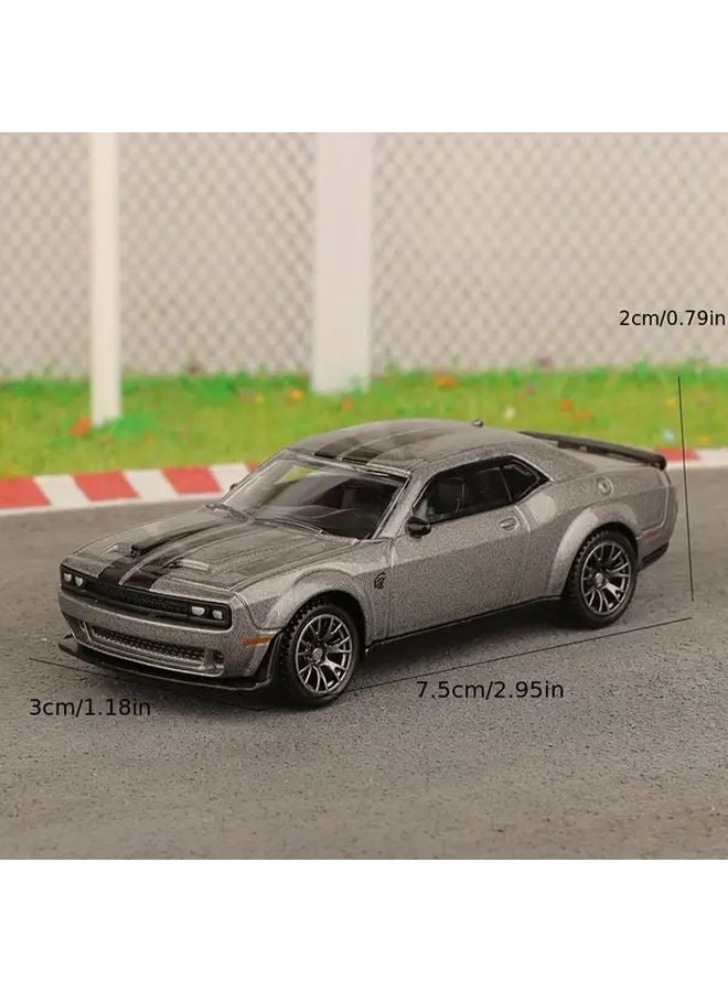 Black 1 64 Scale Dodge Challenger Alloy Car Model Manual Operation Gift - Image 3