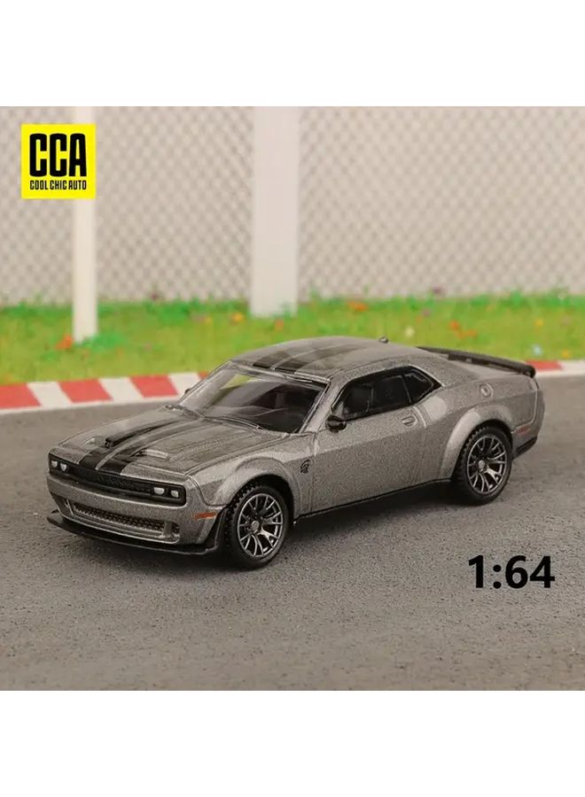 Black 1 64 Scale Dodge Challenger Alloy Car Model Manual Operation Gift - Image 2