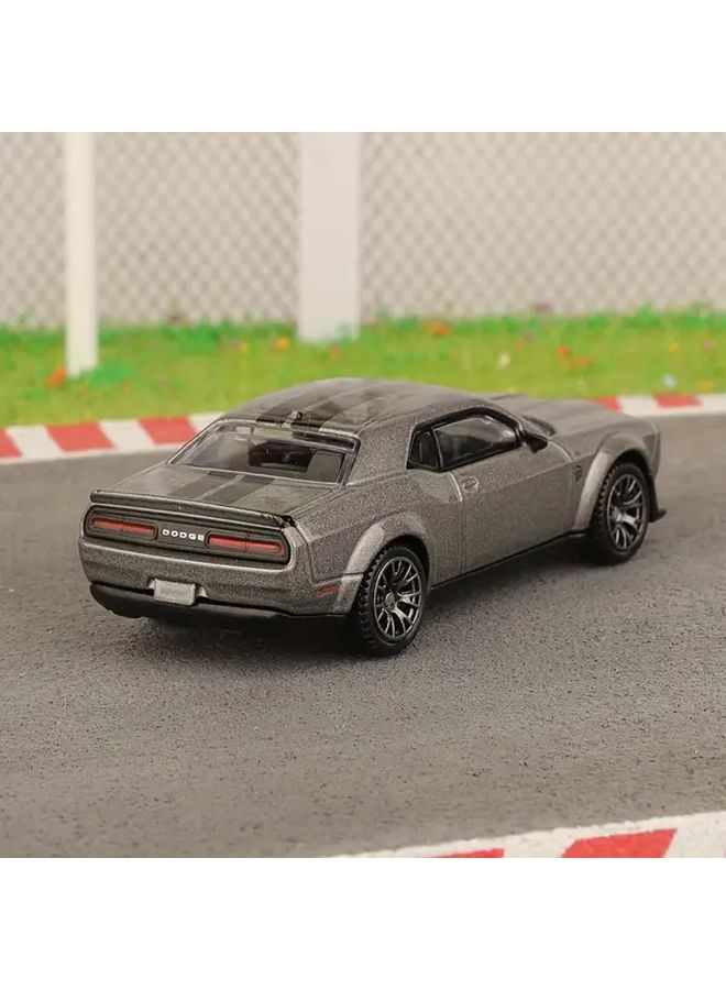 Black 1 64 Scale Dodge Challenger Alloy Car Model Manual Operation Gift - Image 4
