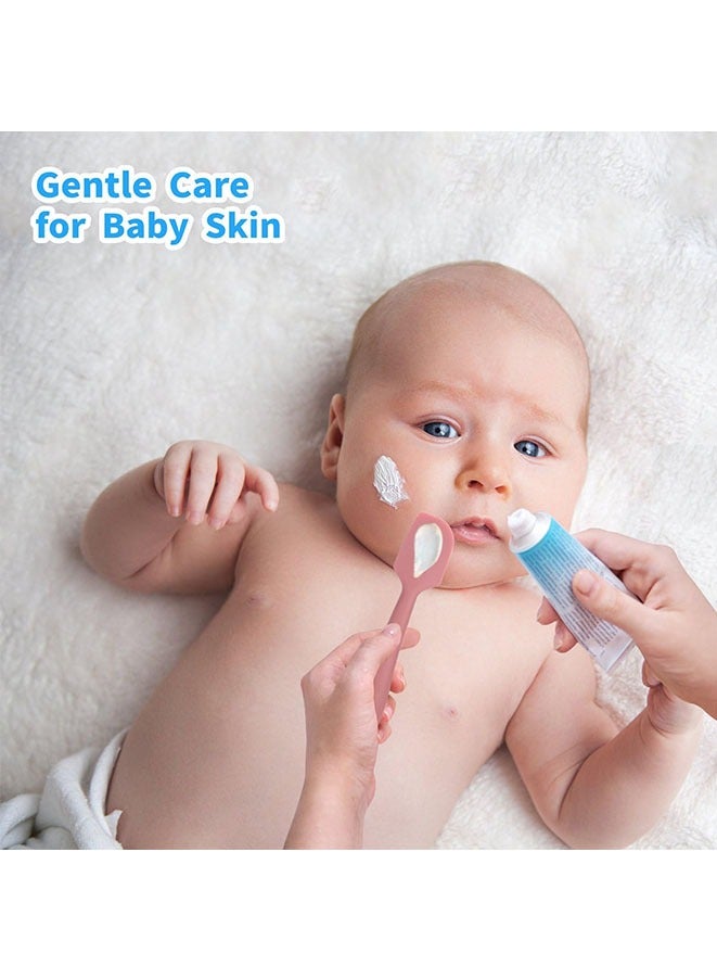 Muyixin ملعقة توزيع كريم الحفاضات للأطفال، عبوة من 4 قطع من ملعقة توزيع معجون الأطفال السيليكونية، فرشاة توزيع كريم الطفح الجلدي الصغيرة - Image 4