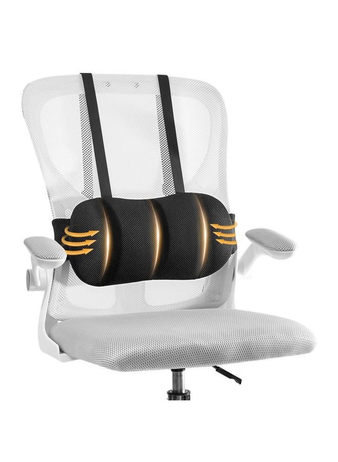 Veitail Lumbar Support Pillow for Office Chair & Car,Back Support for Office Chair,Adjustable Straps Securely Fixed Seat (Black) - Image 1