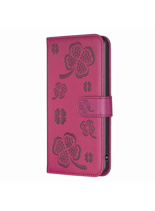 S-TOP Case For OPPO Reno7 5G / Find X5 Lite Four-leaf Embossed Leather Phone Case - Image 2