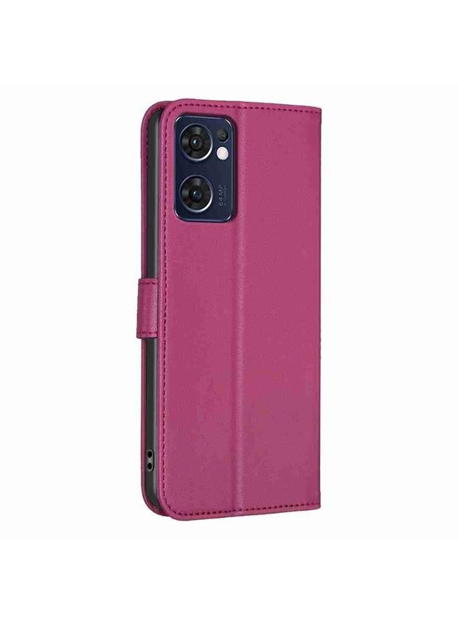 S-TOP Case For OPPO Reno7 5G / Find X5 Lite Four-leaf Embossed Leather Phone Case - Image 3