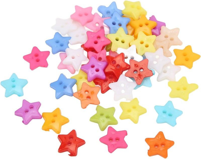 Resin Cute Buttons Durable for DIY Sewing & Crafts, 200 Pcs Star Buttons for Kids or Friends, Portable & Cute Resin Button for Sewing (12MM) - Image 5