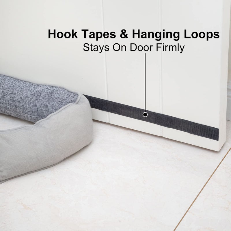 Marwood Under Door Draft Stopper 32 inch Wind Stopper for Door & Window, Weighted French Air Draft Stopper Front Door Snake Noise Blocker for Bottom of Door with Hanging Loops - Grey - Image 3