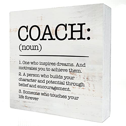HDKY Wood Box Sign, Coach Definition, 5 x 5 inches, Rustic Decorative Signage for Wall and Desktop, Ideal Gift for Any Occasion - Image 1