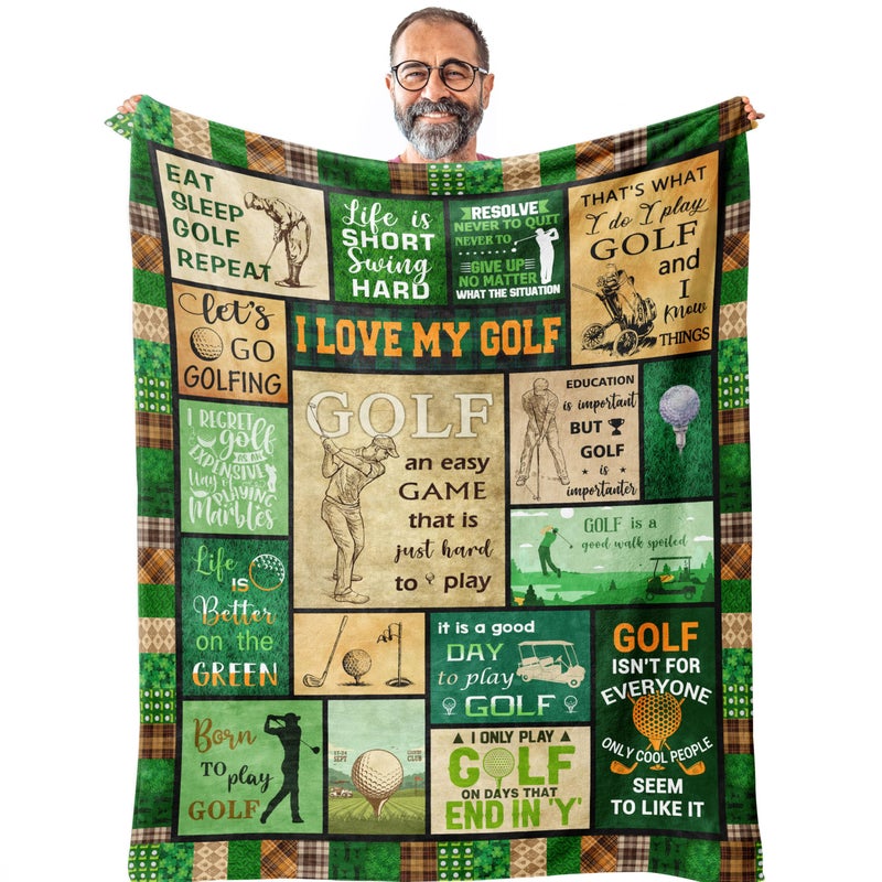 Ruvinzo Ruvinzo Golf Gifts for Men Funny Golf Gift for Men Unique Mens Best Golf Gift for Him Golf Gift for Women Cool Golfing Gifts Idea for Golfers Golf Lover Birthday Gift Blanket 60 x 50