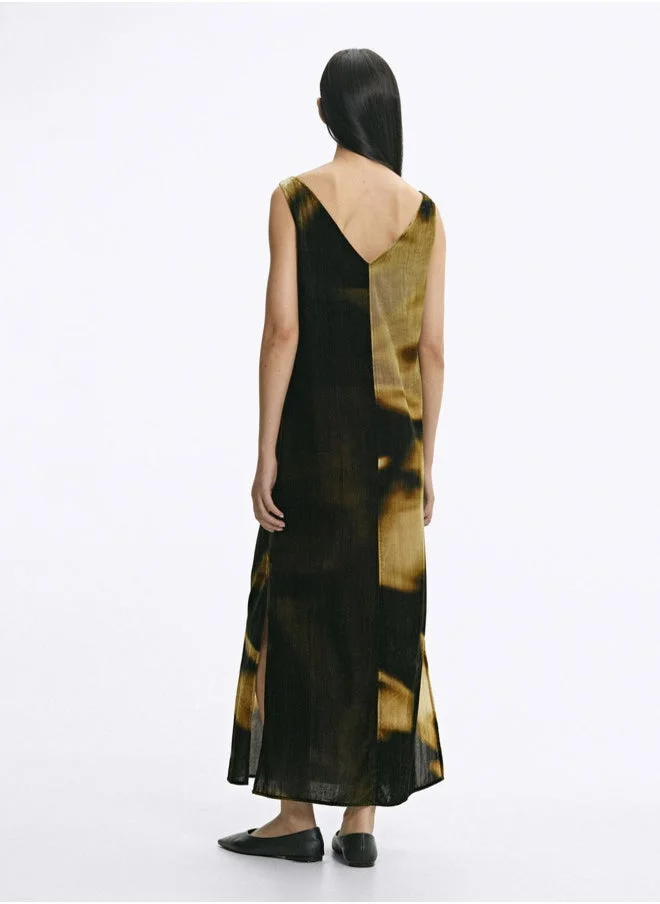 PARFOIS Printed Velvet Dress