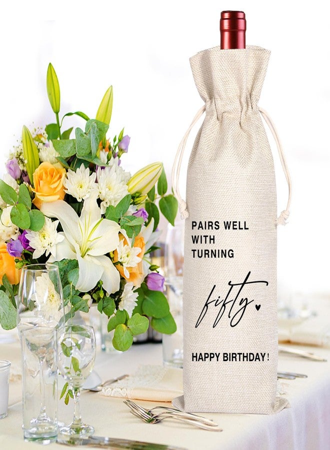 Maydvdv 50th Birthday Wine Bag | Fifty Birthday Gift | 50 Years Old Gift | Pairs Well with Birthday Bag | Birthday Gift For Women Men | 1974 Unique Birthday Gift 11WB56 (50th Birthday) - Image 5