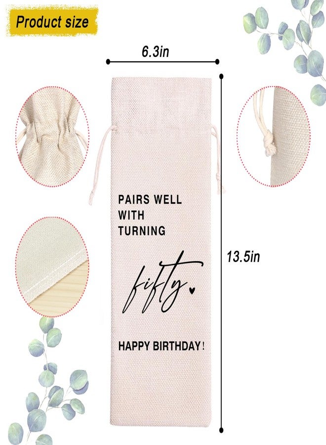 Maydvdv 50th Birthday Wine Bag | Fifty Birthday Gift | 50 Years Old Gift | Pairs Well with Birthday Bag | Birthday Gift For Women Men | 1974 Unique Birthday Gift 11WB56 (50th Birthday) - Image 2