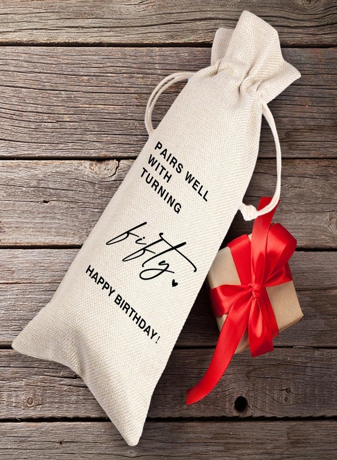 Maydvdv 50th Birthday Wine Bag | Fifty Birthday Gift | 50 Years Old Gift | Pairs Well with Birthday Bag | Birthday Gift For Women Men | 1974 Unique Birthday Gift 11WB56 (50th Birthday) - Image 3
