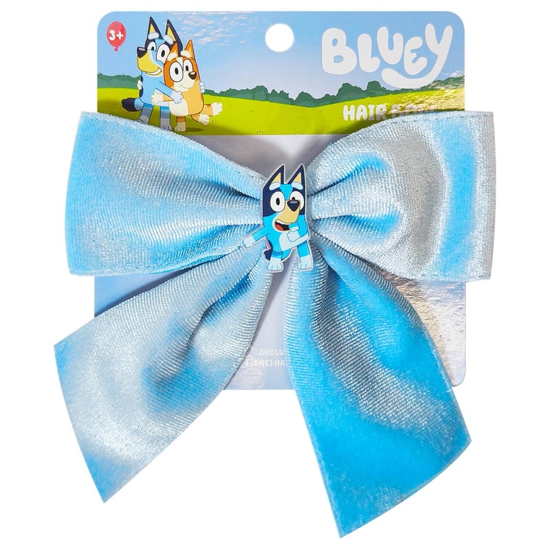 LUV HER Bluey Long Tail Hair Bow for Girls with Alligator Clip with Charm of Bluey  Hair Accessory Ages 3