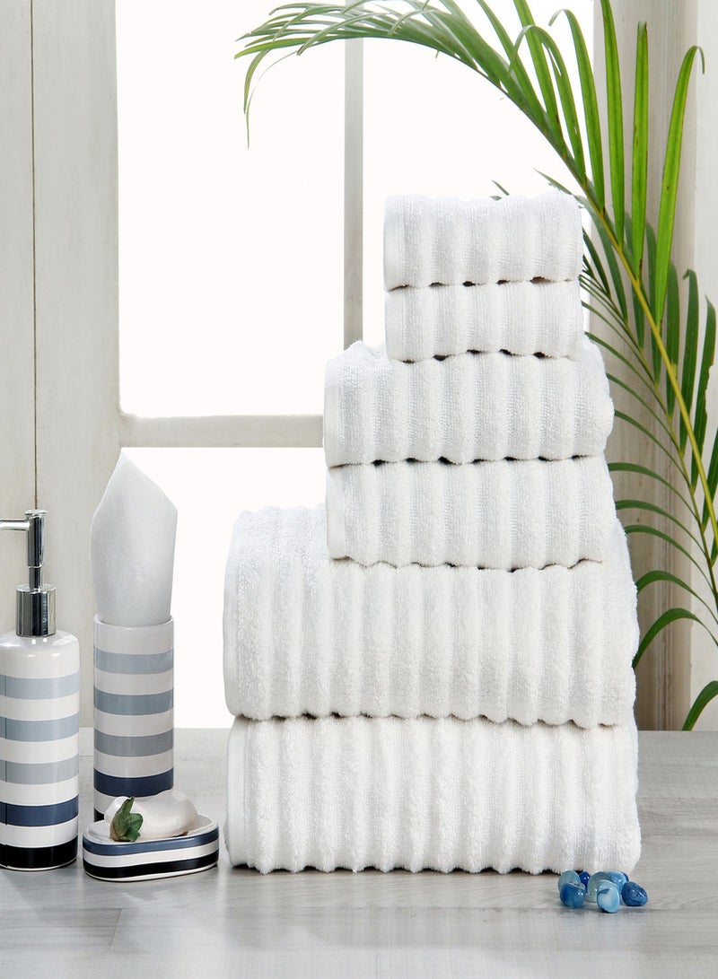 Hometown 6 Pack Hometown Bathroom Towel Set -500 GSM 100% Cotton Low Twist -2 Hand Towel -2 Face Towel -2 Bath Towel -Color Economical - Image 1