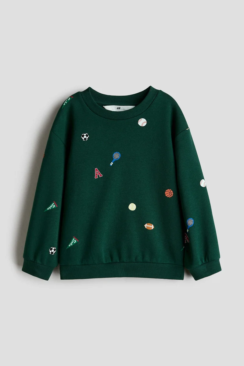H&M Printed brushed-inside sweatshirt