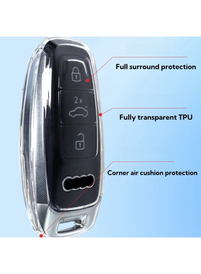 NOVOLAN Key Shells 2 Pack Car Key Cover Compatible with Audi A6l A6 A8 Series, Ultra-Thin Transparent Full Coverage, Original Look Protects Against Dust & Debris Anti-Slip, Lightweight (clear) - Image 4