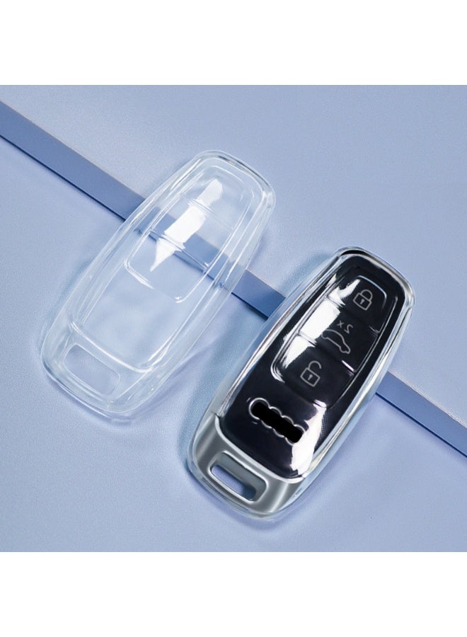NOVOLAN Key Shells 2 Pack Car Key Cover Compatible with Audi A6l A6 A8 Series, Ultra-Thin Transparent Full Coverage, Original Look Protects Against Dust & Debris Anti-Slip, Lightweight (clear) - Image 1