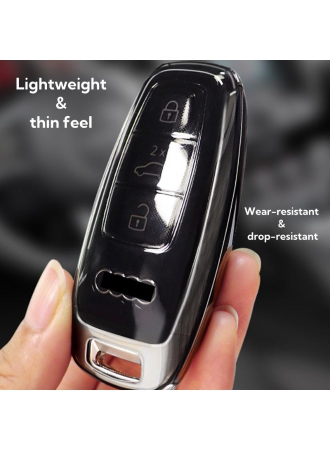NOVOLAN Key Shells 2 Pack Car Key Cover Compatible with Audi A6l A6 A8 Series, Ultra-Thin Transparent Full Coverage, Original Look Protects Against Dust & Debris Anti-Slip, Lightweight (clear) - Image 2