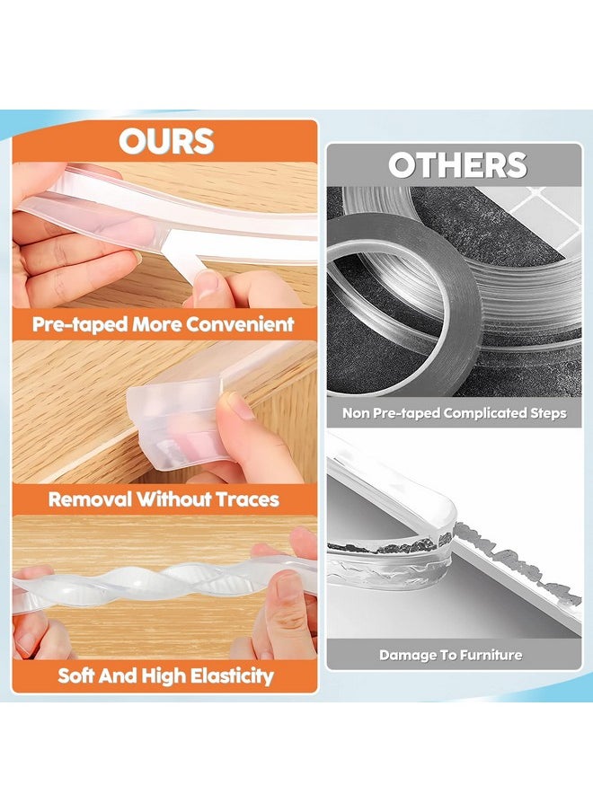Loiion - Edge Protector, 100% Silicone, Soft Corner Protectors For Kids, Pre-Tape Adhesive, Furniture-Corner Safety Bumpers (3.3Ft, Clear) - Image 1