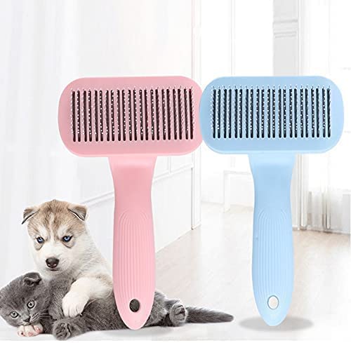 ELEXIQ Pets Grooming & Cleaning Slicker Brush Self Cleaning Hair Brush for Dogs/Cats (2) - Image 5