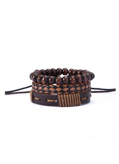 Generic Luxury Men's Leather Bracelet Set - 3 Brown Faux Leather Bracelets with Stylish Modern Design - Perfect Gift for Men in an Elegant Gift Box  - Image 2