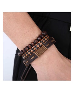 Generic Luxury Men's Leather Bracelet Set - 3 Brown Faux Leather Bracelets with Stylish Modern Design - Perfect Gift for Men in an Elegant Gift Box  - Image 4