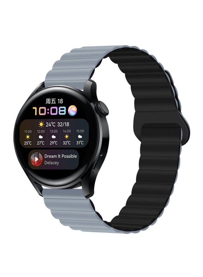 For Huawei GT4/gt3/Samsung Watch4PRO Two-color Silicone Magnetic Loop 20/22mm Watch Band-Color:31# Lime With Black-Specifications:22MM  - Image 1