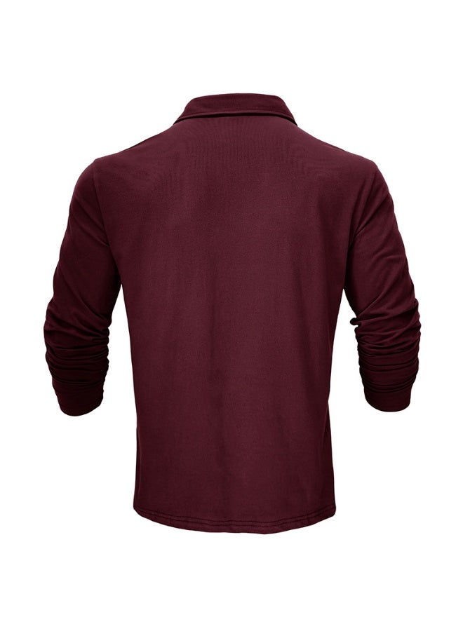 general Men's Cotton Polo Shirts Performance Long Sleeve T-Shirts Moisture Wicking Dry Fit Polos Fashion Golf Shirt for Men - Image 2